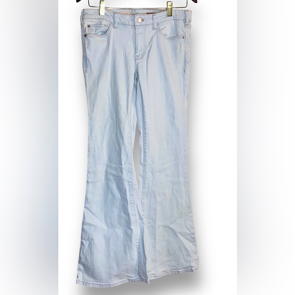 Pilcro Urban Outfitters light bleach wash flare jeans